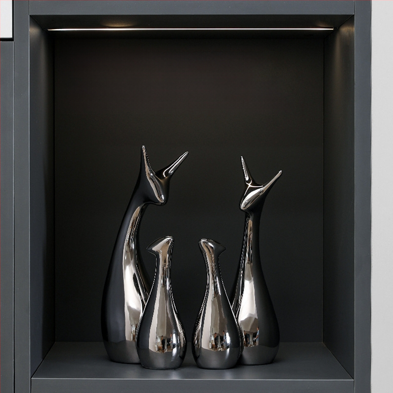 Κεραμική φιγούρα ζώου για οικιακή διακόσμηση, στυλ light luxury, επιτραπέζιο γλυπτό για έπιπλο τηλεόρασης και σαλόνι