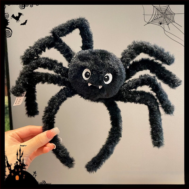 Κεφαλόδεσμος για Halloween με σκούρο σχέδιο αράχνης, χειροποίητος, από μίγμα υλικών, unisex