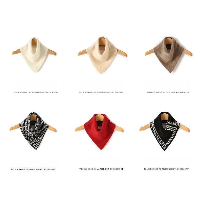 Kašmyrininė trikampė šalikė moterims, Korėjos stiliaus megztas žieminis aksesuaras