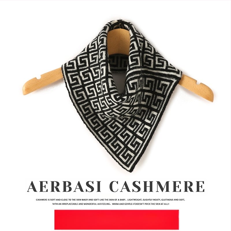 Kašmyrininė trikampė šalikė moterims, Korėjos stiliaus megztas žieminis aksesuaras