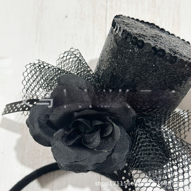 Helovīnu galvas lente ar režģa loku – roku darināts plastmasas kostīmu aksesuārs bērniem