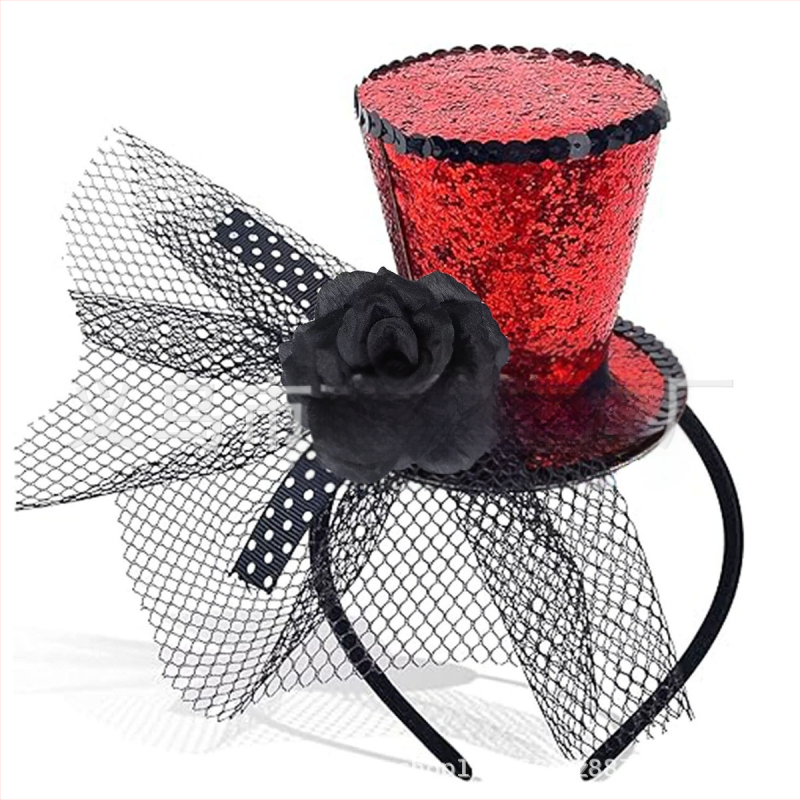 Helovīnu galvas lente ar režģa loku – roku darināts plastmasas kostīmu aksesuārs bērniem