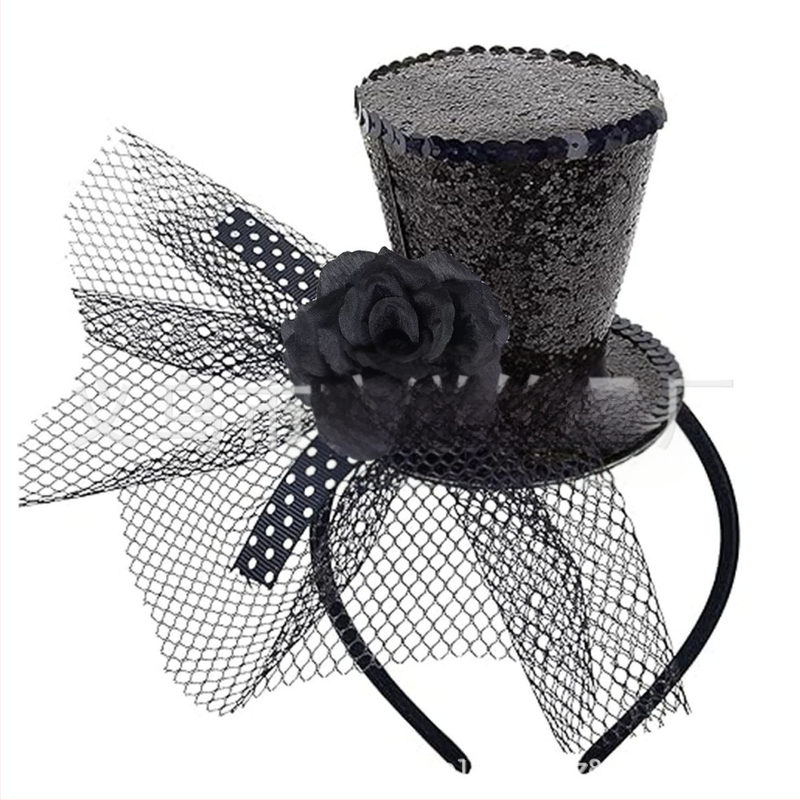 Helovīnu galvas lente ar režģa loku – roku darināts plastmasas kostīmu aksesuārs bērniem