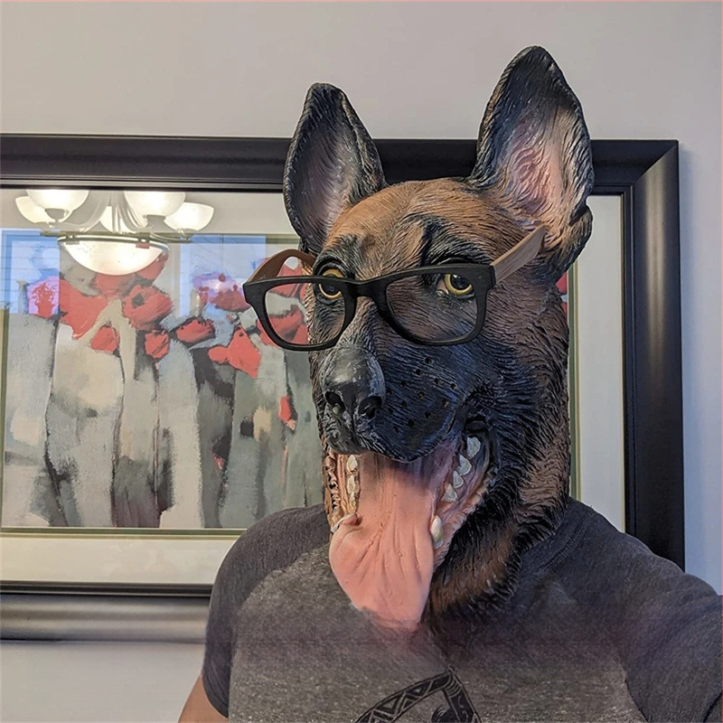 Μάσκα από latex σε μορφή λύκου-σκύλου για κατοικίδια, αστείο DIY διακοσμητικό για Χάλογουιν, Πάσχα, Καρναβάλι, Πρωταπριλιά