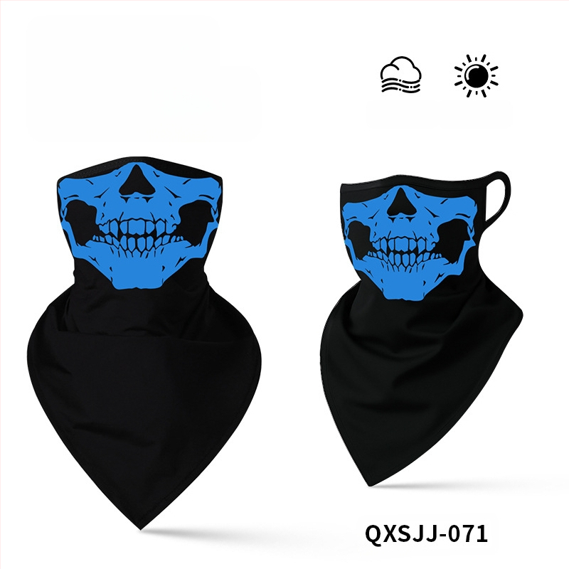 Αθλητικό μαντήλι κεφαλής, αναπνεύσιμο πολυεστερικό, γρήγορο στέγνωμα, σχέδιο κρανίου, τρίγωνο με λουράκι για τα αυτιά