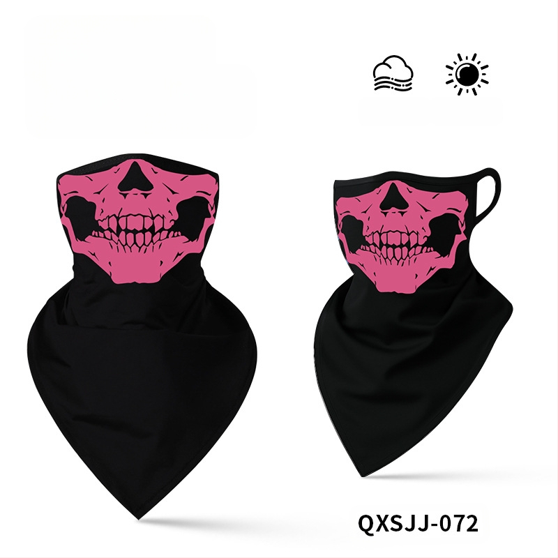 Αθλητικό μαντήλι κεφαλής, αναπνεύσιμο πολυεστερικό, γρήγορο στέγνωμα, σχέδιο κρανίου, τρίγωνο με λουράκι για τα αυτιά