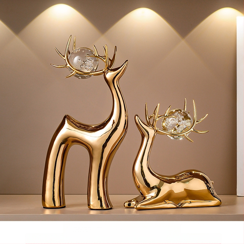 Κεραμική φιγούρα ελαφιού για σαλόνι – απλός μοντέρνος σχεδιασμός, χειροποίητο, έτοιμο διακοσμητικό δώρο