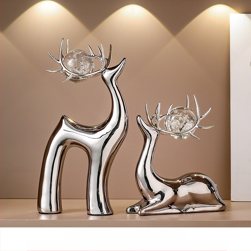 Κεραμική φιγούρα ελαφιού για σαλόνι – απλός μοντέρνος σχεδιασμός, χειροποίητο, έτοιμο διακοσμητικό δώρο