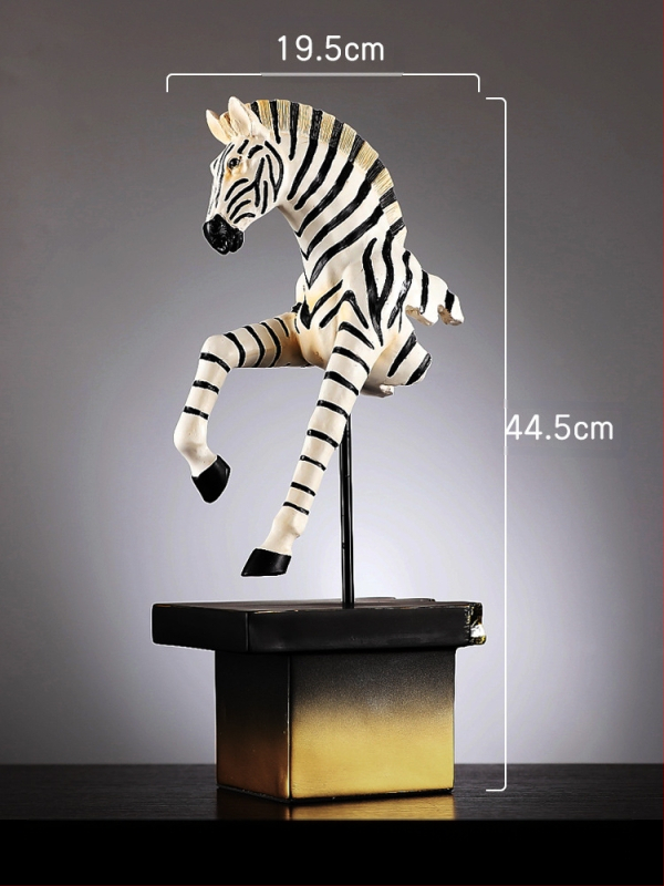 Ornament zebra în stil nordic pentru decorul sufrageriei, rekvizit pentru vitrină, sculptură vintage din rășină sintetică