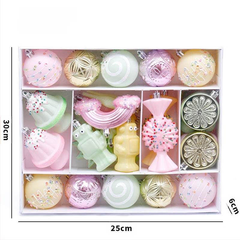 Σετ χριστουγεννιάτικων διακοσμητικών με ανθρωπάκια από μπισκότο – 45 βαμμένες μπάλες και κρεμαστά για δέντρο, πλαστικό, μοντέρνος μινιμαλισμός, ημιχειροποίητη και ημιμηχανική κατασκευή