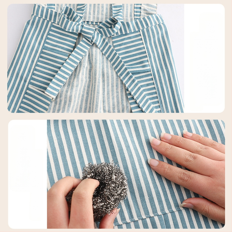 Virtuves priekšauts no kokvilnas un lina, svītrainas, bez piedurknēm, izturīgs pret traipiem, moderns un vienkāršs stils