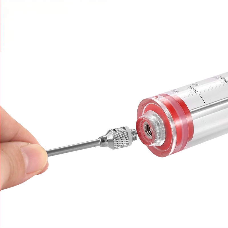 Mėsos marinavimo injektorius su 3 adatomis — nerūdijančio plieno; Hong Xiansen prekės ženklas; su spausdintu logotipu