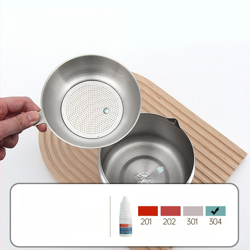 304 nerūdijančio plieno aliejaus filtravimo puodas, namų aliejaus saugojimo indas su dangčiu ir filtru, tinkamas pilimui aliejaus ir aliejaus šepetėliui