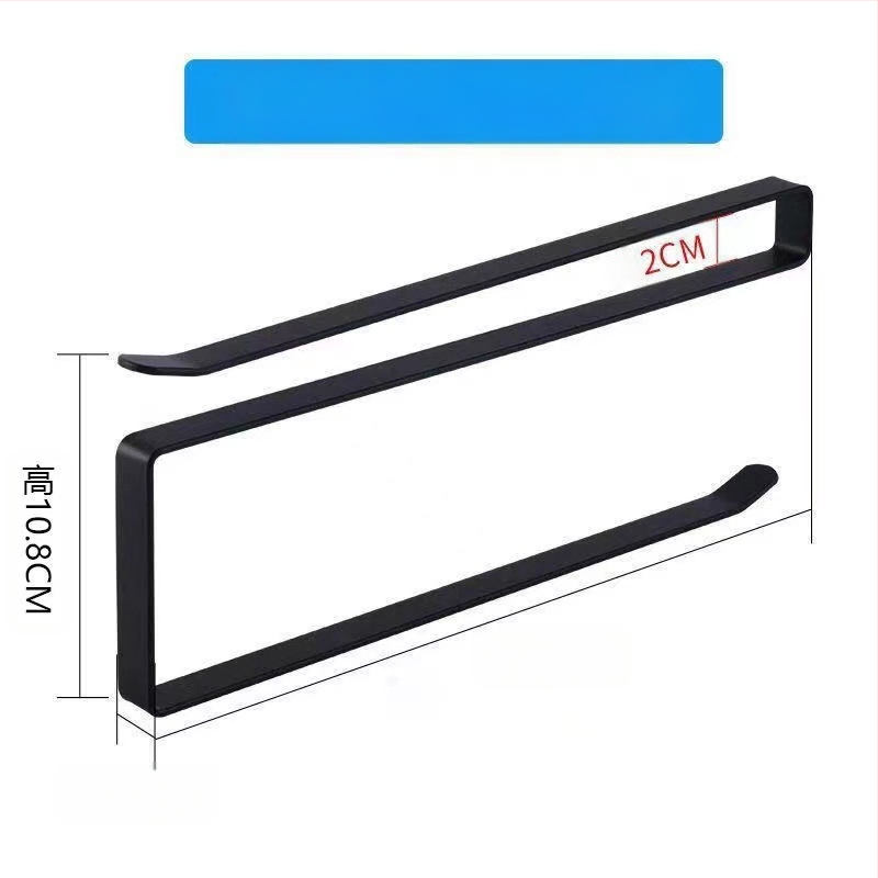 Pakabintas virtuvės popieriaus laikiklis be gręžimo, kvadratinis dizainas (Be gręžimo; Pakabos strypas; Popieriaus ritiniai ir plėvelė)