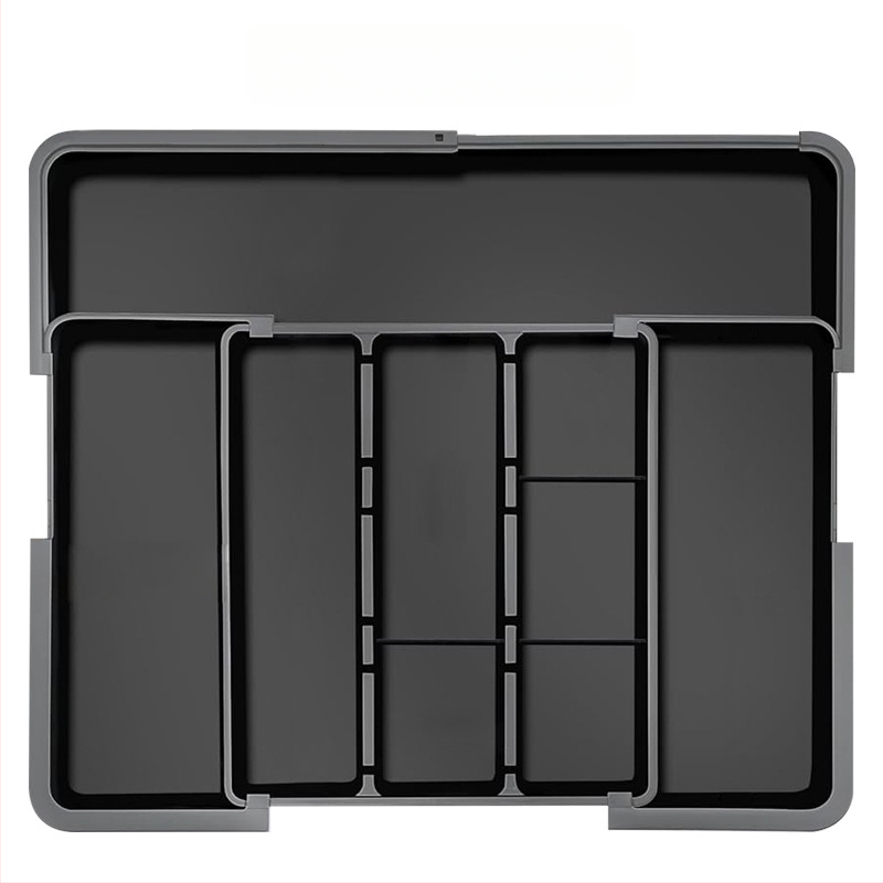 Izvelkams virtuves ēdienu piederumu organizators atvilktnei — iebūvēts, vienkāršs un mūsdienīgs stils, modelis 8045, PP/ABS