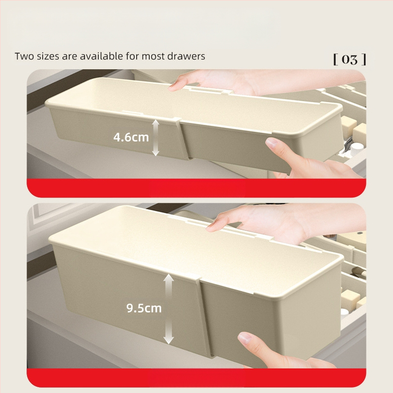 Οργανωτής Μακιγιάζ Συρταριού με Ρυθμιζόμενους Διαχωριστές και Θήκη για Κραγιόν – Πλαστικό, 1 επίπεδο, Επιτραπέζια Αποθήκευση