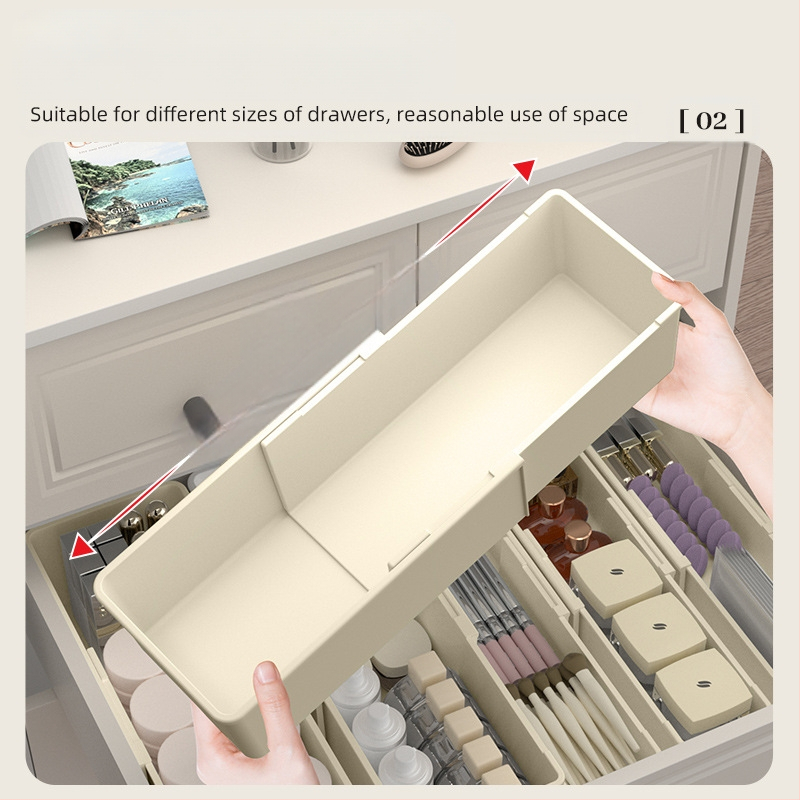 Οργανωτής Μακιγιάζ Συρταριού με Ρυθμιζόμενους Διαχωριστές και Θήκη για Κραγιόν – Πλαστικό, 1 επίπεδο, Επιτραπέζια Αποθήκευση