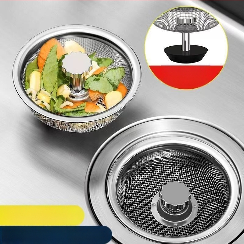 Rozsdamentes acél konyhai mosogató szűrő — univerzális kompatibilitás, modern minimalista kialakítás, modell HQ