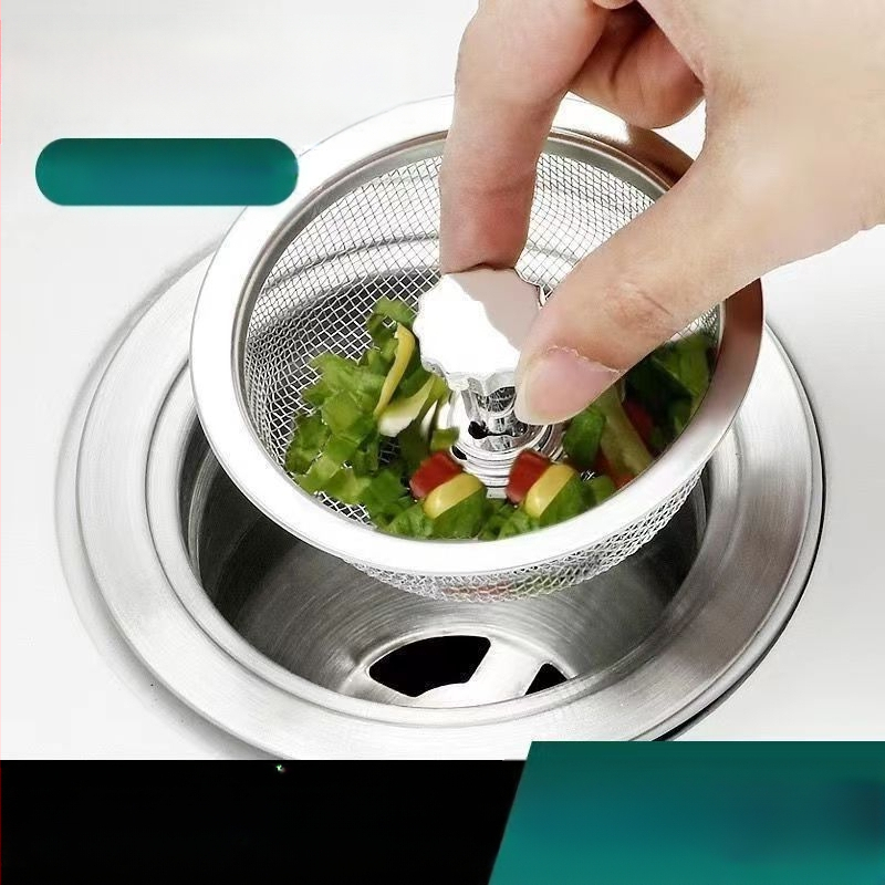 Rozsdamentes acél konyhai mosogató szűrő — univerzális kompatibilitás, modern minimalista kialakítás, modell HQ