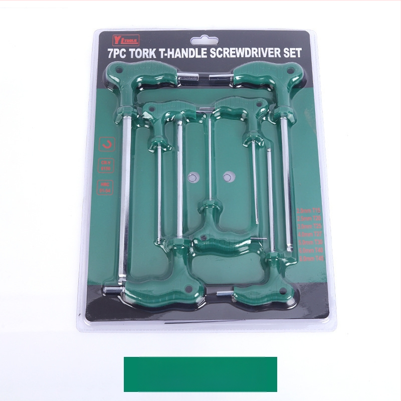 Τ-τύπου εξάγωνο κλειδί, διπλής όψεως με επεκτεινόμενη λαβή από καουτσούκ, εξάγωνη κεφαλή, 45# χάλυβας