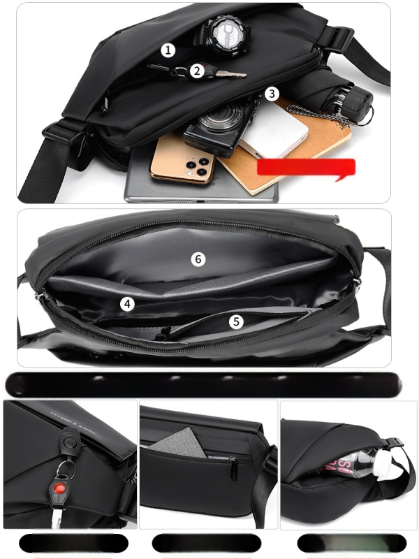 Ανδρική τσάντα στήθους Elgent — αστικός μινιμαλισμός, ύφασμα Oxford, αντίσταση στη φθορά