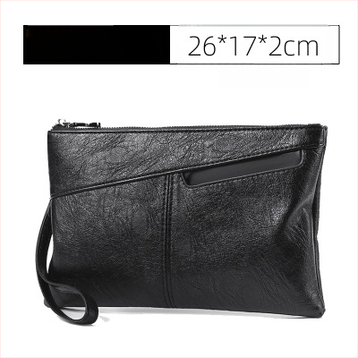 Clutch din piele pentru bărbați, călătorii de afaceri – Capacitate mare, Piele naturală, Impermeabil, Model monocrom (Stil: Călătorie în afaceri; Material: Piele naturală; Funcție: Impermeabil; Model: Monocrom)