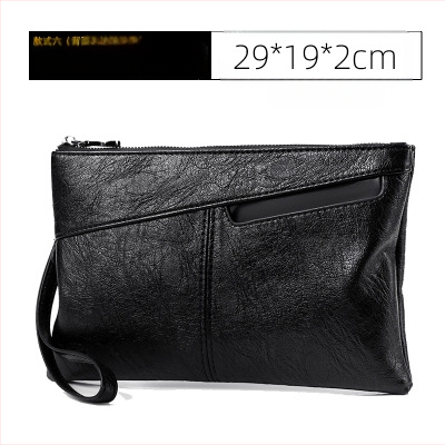 Clutch din piele pentru bărbați, călătorii de afaceri – Capacitate mare, Piele naturală, Impermeabil, Model monocrom (Stil: Călătorie în afaceri; Material: Piele naturală; Funcție: Impermeabil; Model: Monocrom)