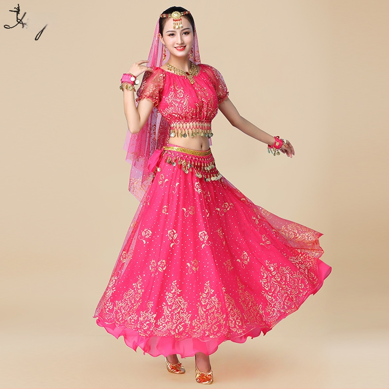 Huayu Σετ ενδυμάτων χορού της κοιλιάς για γυναίκες — 120D chiffon + floral gauze, ύφασμα νάιλον, Καλοκαίρι 2024 κυκλοφορία