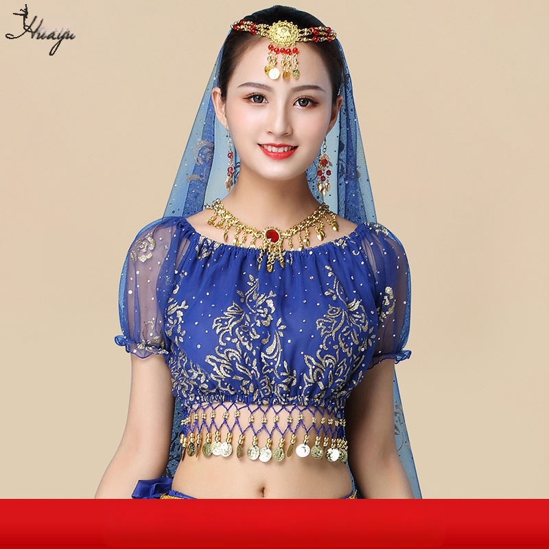 Huayu Σετ ενδυμάτων χορού της κοιλιάς για γυναίκες — 120D chiffon + floral gauze, ύφασμα νάιλον, Καλοκαίρι 2024 κυκλοφορία