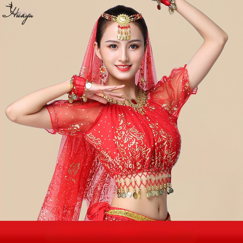 Huayu Σετ ενδυμάτων χορού της κοιλιάς για γυναίκες — 120D chiffon + floral gauze, ύφασμα νάιλον, Καλοκαίρι 2024 κυκλοφορία