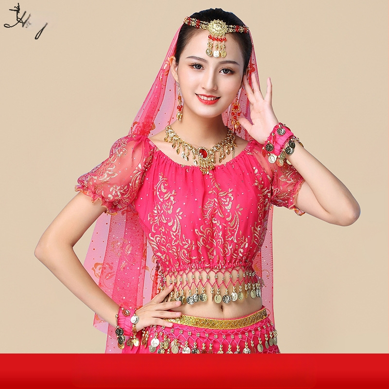 Huayu Σετ ενδυμάτων χορού της κοιλιάς για γυναίκες — 120D chiffon + floral gauze, ύφασμα νάιλον, Καλοκαίρι 2024 κυκλοφορία