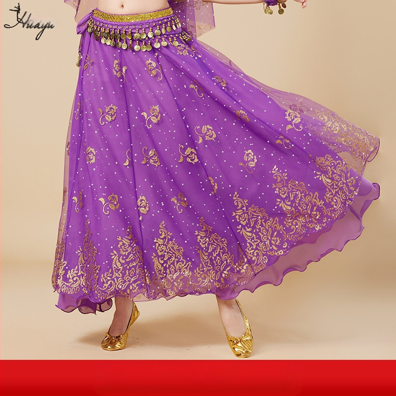 Huayu Σετ ενδυμάτων χορού της κοιλιάς για γυναίκες — 120D chiffon + floral gauze, ύφασμα νάιλον, Καλοκαίρι 2024 κυκλοφορία