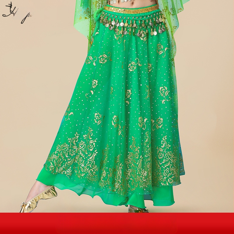 Huayu Σετ ενδυμάτων χορού της κοιλιάς για γυναίκες — 120D chiffon + floral gauze, ύφασμα νάιλον, Καλοκαίρι 2024 κυκλοφορία