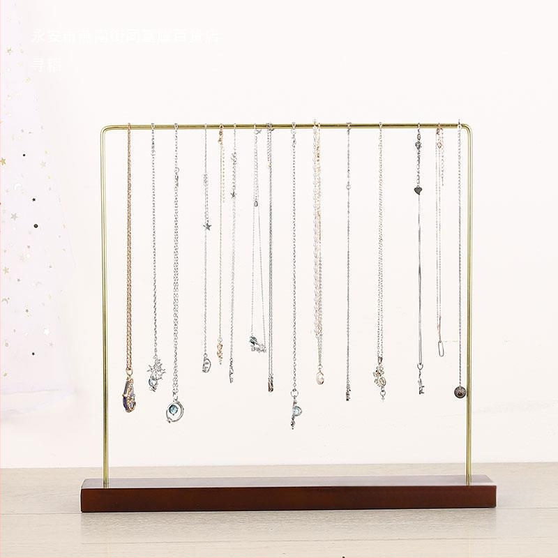 Μονόστρωτο ράφι επίδειξης κολιέ από ξύλο και μέταλλο – στυλ Art Wind, οικιακός οργανωτής κοσμημάτων