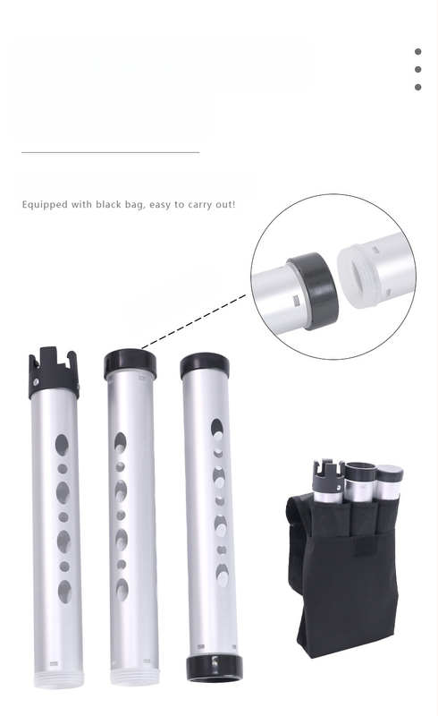 Golfų kamuolių rinktuvas su trijų dalių aliuminio vamzdžiu, be lenkimo, 21 kamuolio talpa, nešiojamas