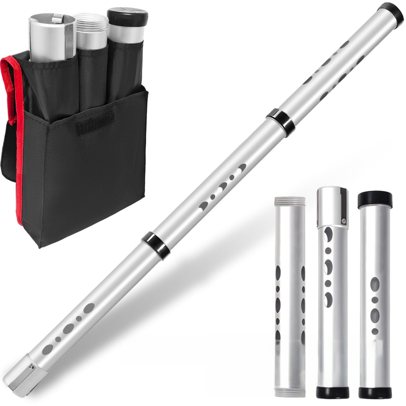 Golfų kamuolių rinktuvas su trijų dalių aliuminio vamzdžiu, be lenkimo, 21 kamuolio talpa, nešiojamas