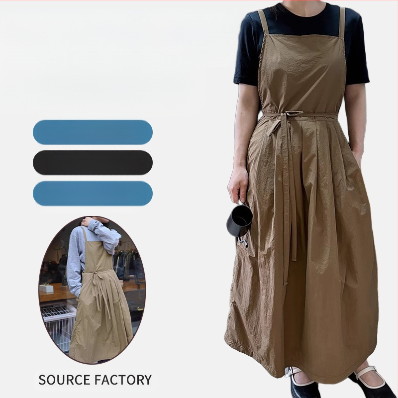 Bez piedurknēm fartuks – poliesteris, traipu izturīgs, modernas minimalistiskas stils, vienkrāsains