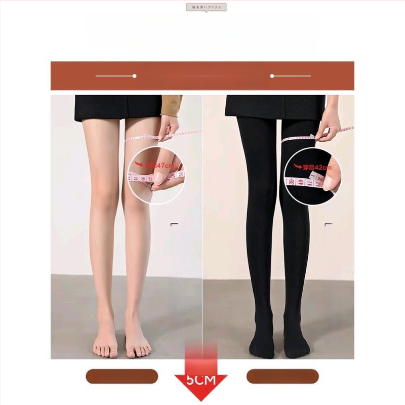 Női nylon harisnya micro-kompresszióval a lábak formázásához, láthatatlan, fenékemelés, egyszínű mintázat, közepes vastagság