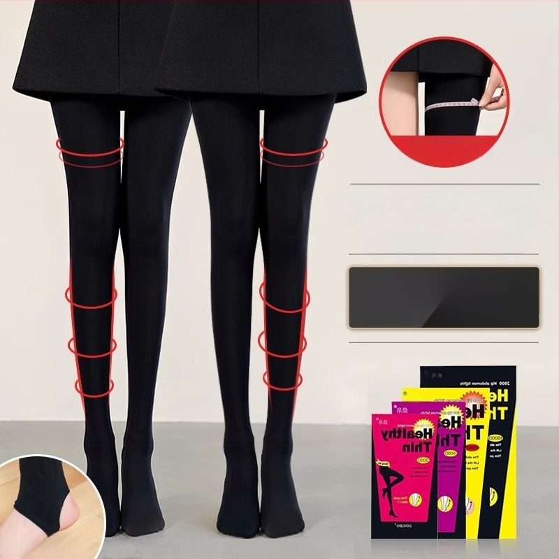 Női nylon harisnya micro-kompresszióval a lábak formázásához, láthatatlan, fenékemelés, egyszínű mintázat, közepes vastagság