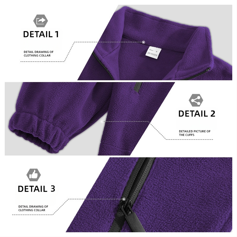 Polārfleksa jaka ar stāvošu apkakli, pielāgots siluets, rāvējslēdzēja aizdare, bieza polārfleks, vairākas kabatas.