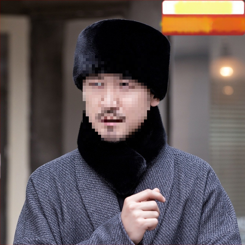 Σετ καπέλο και φουλάρι για άνδρες, χειμωνιάτικο ζεστό, 100% κάνναβη