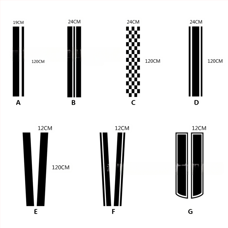 PVC αυτοκόλλητο καπό αυτοκινήτου — μακριά λωρίδα αυτοκόλλητων, για τη γραμμή πορτών, με ρυθμιζόμενο μήκος και πλάτος