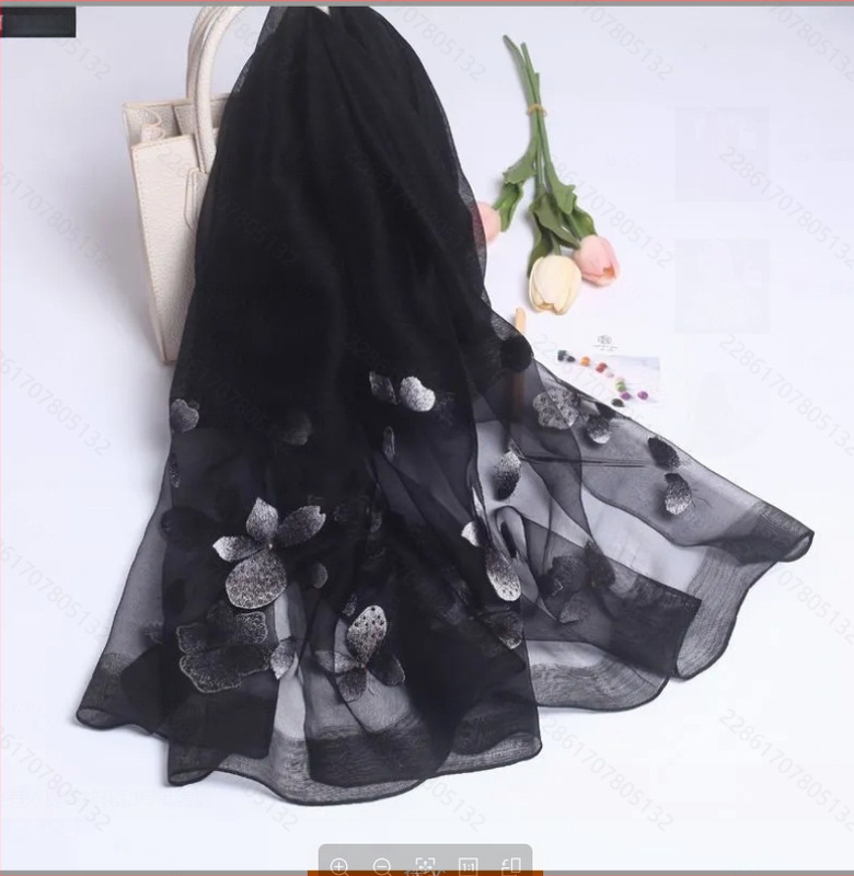 Xin ruishi šilko šalikas su Su siuvinėjimu, Hangzhou šilkas, originalus dizainas, Žiema 2023