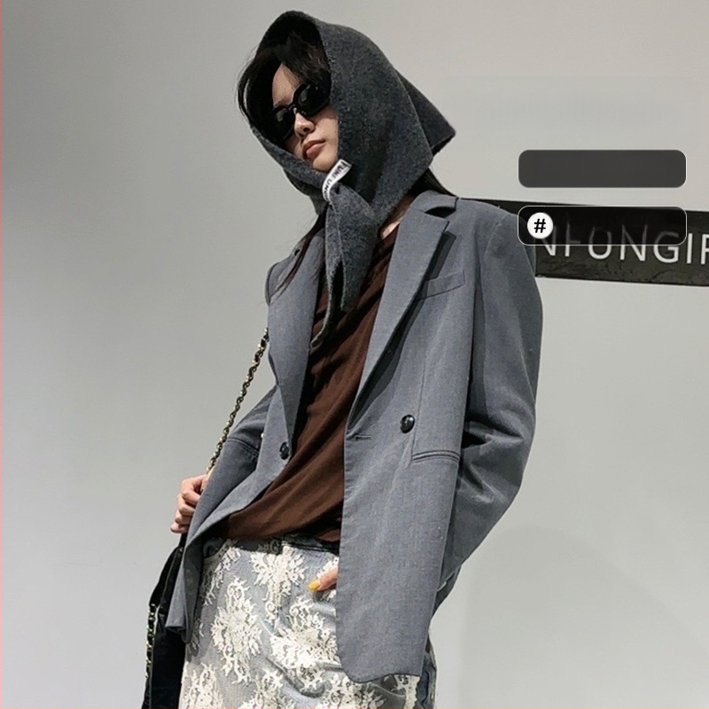 Vilnonė trikampė šalis, šilta, megzta warp knitting technologija, paprastas stilius, pavasariui ir rudeniui