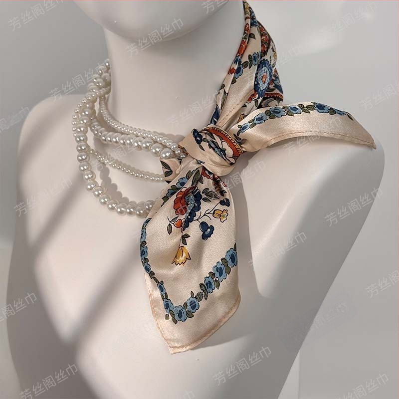 Paisley šilko kvadratinis šalikas (Vasara, 100% šilkas, Kvadratinis, Literatūrinis retro, Spauda)