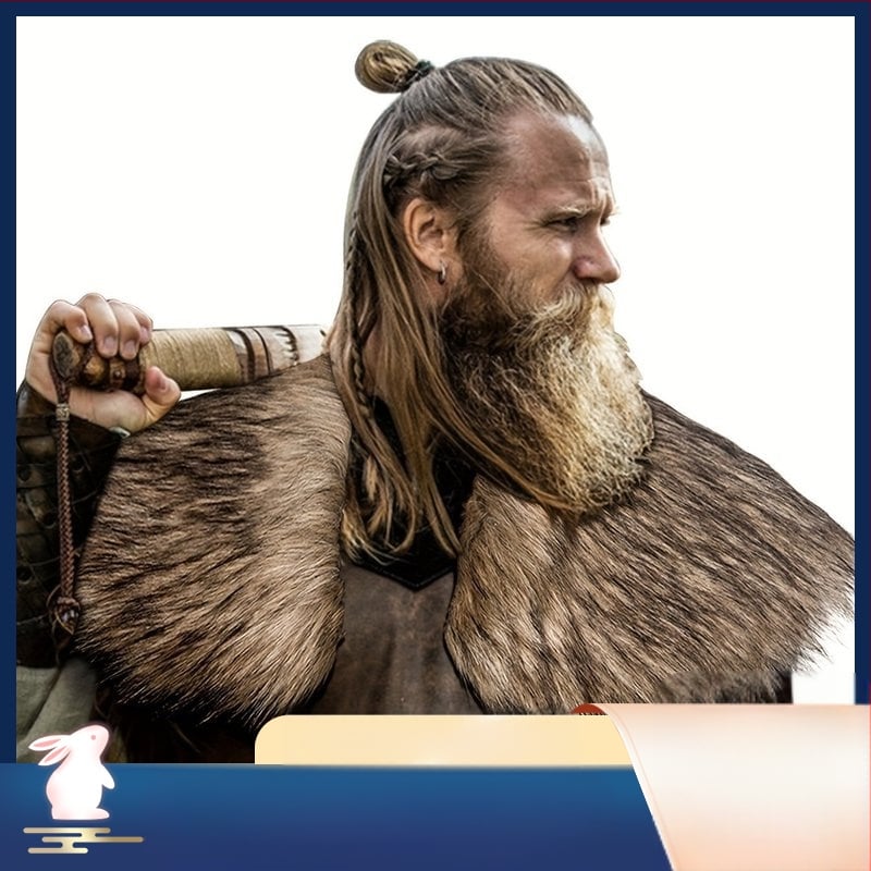 Ανδρικός Βίκινγκ Κάπα με ψεύτικη γούνα για cosplay, μεσαιωνικό ρετρό στυλ; Υλικό: ακρυλικό/ψεύτικη μαλλί; Τύπος ύφανσης: warp knitting; Σχέδιο: μονόχρωμο; Λειτουργία: διατήρηση ζεστασιάς; Εποχή: όλες οι εποχές.