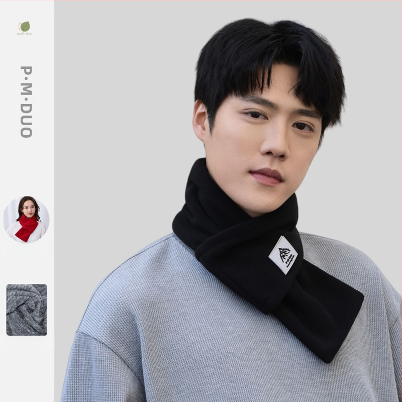 P·M·Duo fliso šalis vyrams, kaklo šildytuvas žiemai, poliesteris, megztas audinys