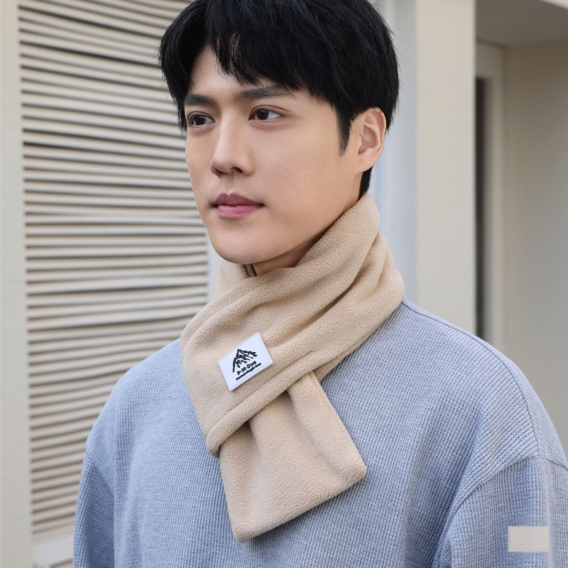 P·M·Duo fliso šalis vyrams, kaklo šildytuvas žiemai, poliesteris, megztas audinys