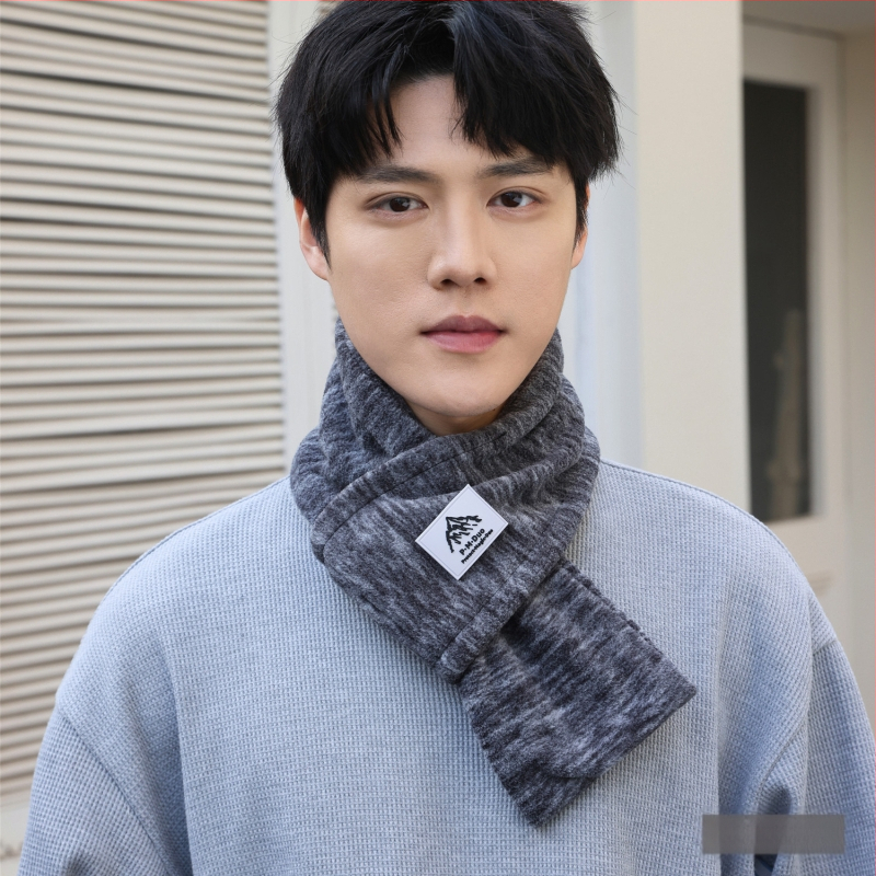 P·M·Duo fliso šalis vyrams, kaklo šildytuvas žiemai, poliesteris, megztas audinys