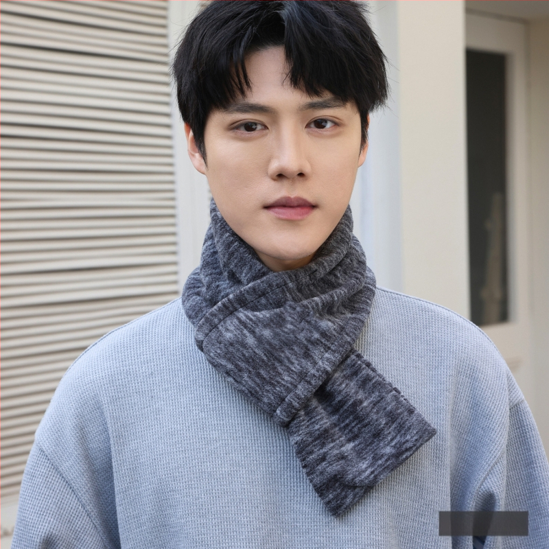 P·M·Duo fliso šalis vyrams, kaklo šildytuvas žiemai, poliesteris, megztas audinys